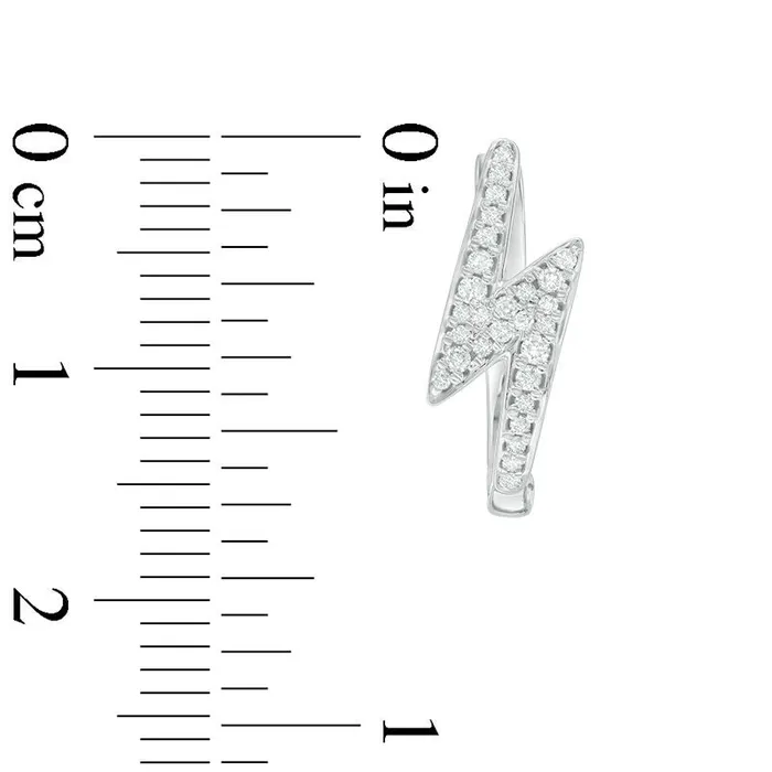 Earrings Goldia 025 CT TW Diamond Lightning Bolt Hoop Earrings in 10K White Gold Earrings Goldia 025 CT TW Diamond Lightning Bolt Hoop Earrings in 10K White Gold