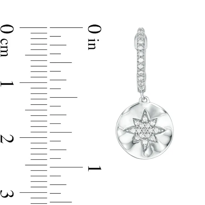 Earrings Goldia 025 CT TW Diamond Sunburst Drop Earrings in 10K White Gold Earrings Goldia 025 CT TW Diamond Sunburst Drop Earrings in 10K White Gold
