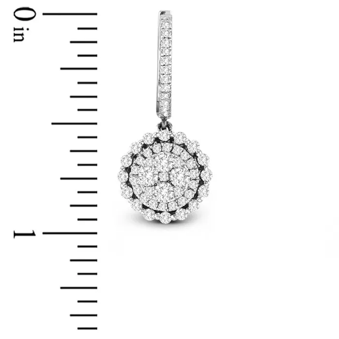 Earrings Goldia 117 CT TW Diamond Frame Cluster Drop Earrings in 18K White Gold GSI1 Earrings Goldia 117 CT TW Diamond Frame Cluster Drop Earrings in 18K White Gold GSI1