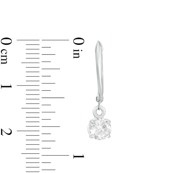 Earrings Goldia 1 CT TW Certified Diamond Solitaire Drop Hoop Earrings in 14K White Gold IVS2 Earrings Goldia 1 CT TW Certified Diamond Solitaire Drop Hoop Earrings in 14K White Gold IVS2