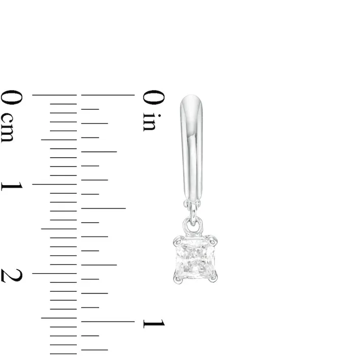 Earrings Goldia 1 CT TW Certified PrincessCut Diamond Solitaire Leverback Earrings in 14K White Gold IVS2 Earrings Goldia 1 CT TW Certified PrincessCut Diamond Solitaire Leverback Earrings in 14K White Gold IVS2