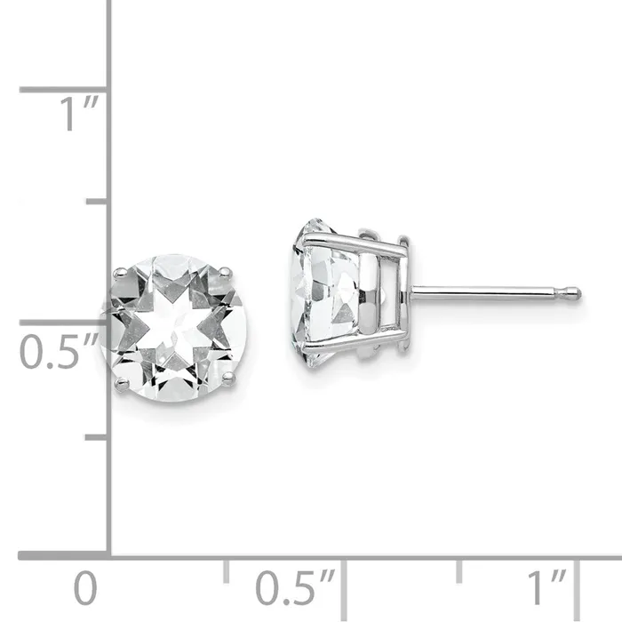 Earrings Goldia 14k White Gold 8mm Cubic Zirconia Earrings