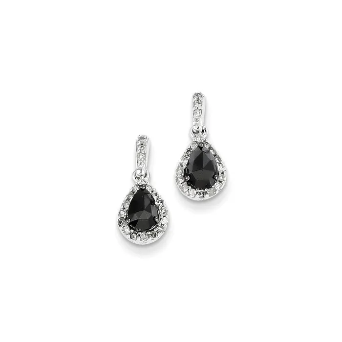Earrings Goldia 14k White Gold Black and White Diamond Post Dangle Earrings Earrings Goldia 14k White Gold Black and White Diamond Post Dangle Earrings