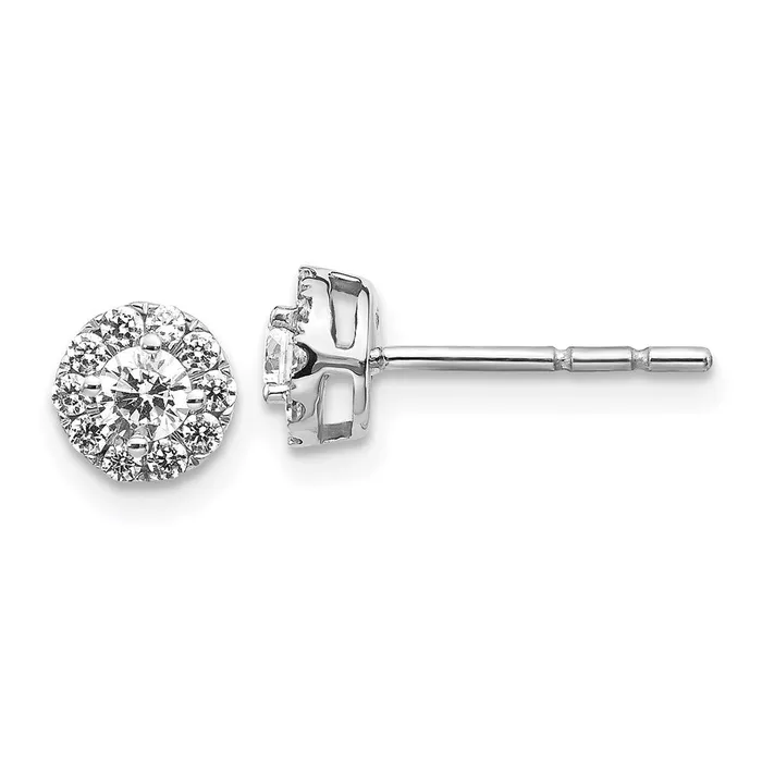 Earrings Goldia 14k White Gold Real Diamond Cluster Post Earrings