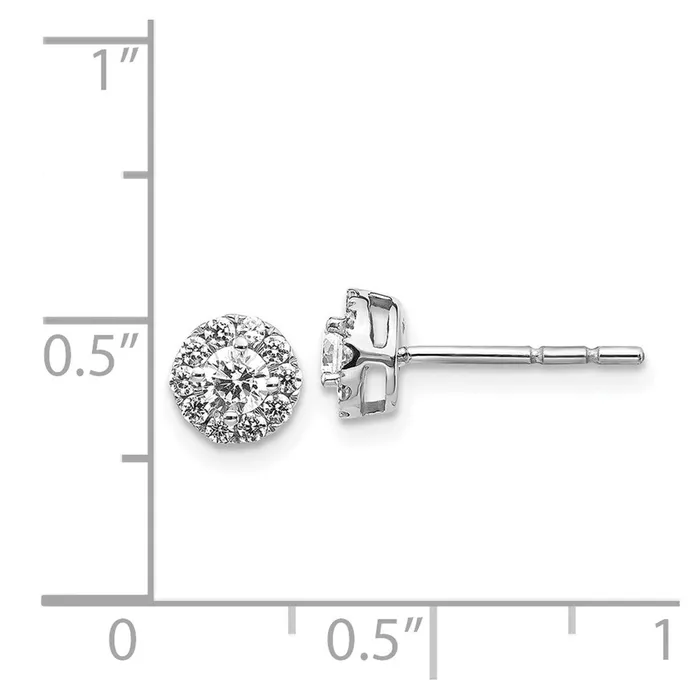 Earrings Goldia 14k White Gold Real Diamond Cluster Post Earrings