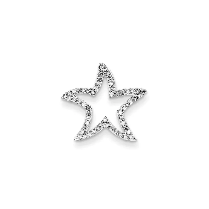 Earrings Goldia 14k White Gold Real Diamond Star Chain Slide