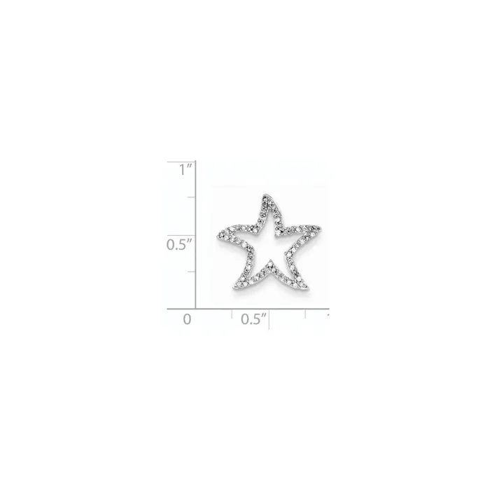 Earrings Goldia 14k White Gold Real Diamond Star Chain Slide