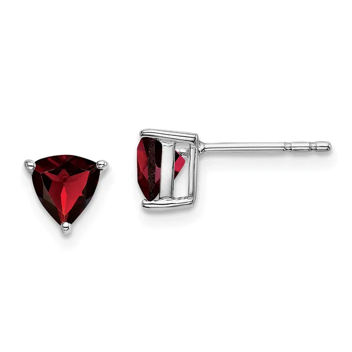 Earrings Goldia 14k White Gold Trillion Garnet Earrings