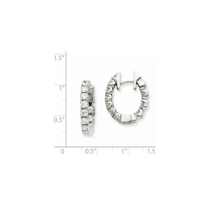 Earrings Goldia 14k White Gold VS Real Diamond Hinged Hoop Earrings