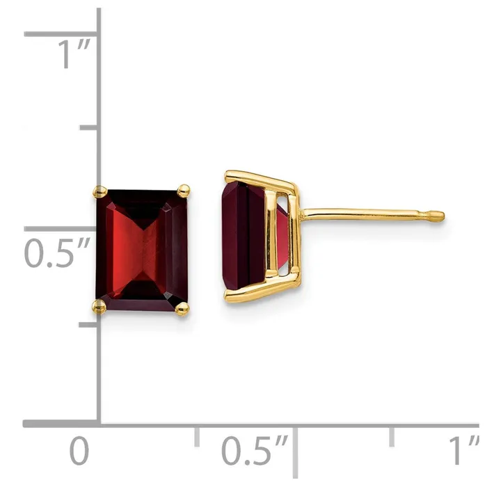 Earrings Goldia 14k Yellow Gold 8x6mm Garnet Earrings
