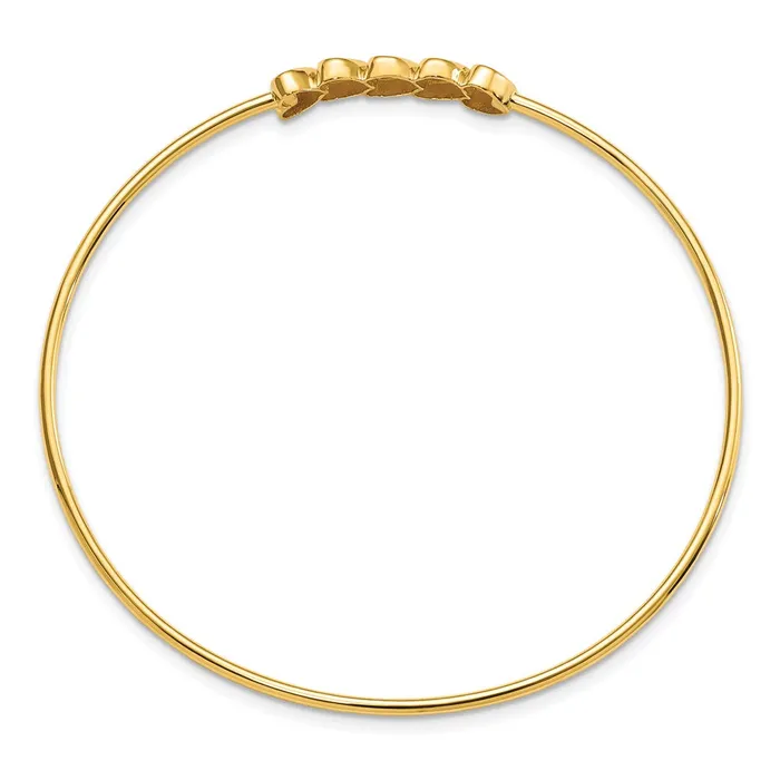 Earrings Goldia 14k Yellow Rhodium Gold White Rhodium Polished DC Hearts Slip On Bangle