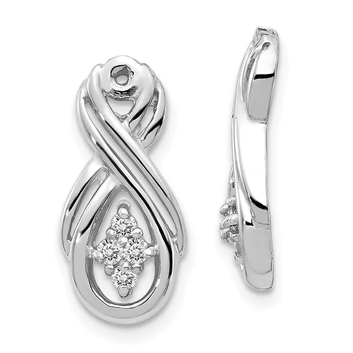Earrings goldiaca 14k White Gold A Infinity Diamond Earring Jacket