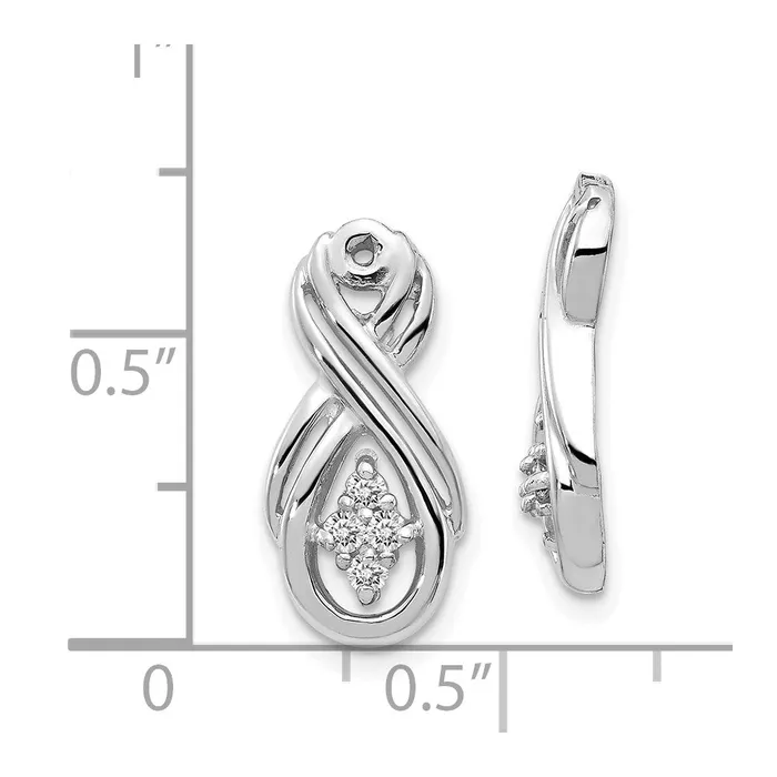 Earrings goldiaca 14k White Gold A Infinity Diamond Earring Jacket