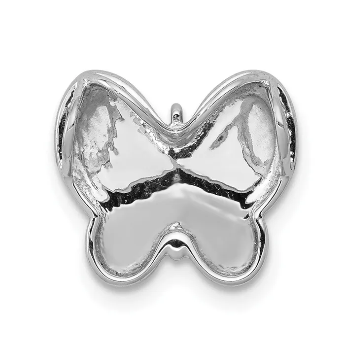 Earrings Goldia Solid 14k White Gold Simulated CZ Butterfly Chain Slide
