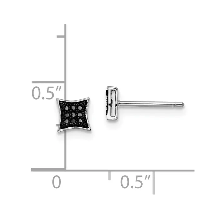 Earrings Goldia Sterling Silver Rhod Plated Black Diamond Earrings