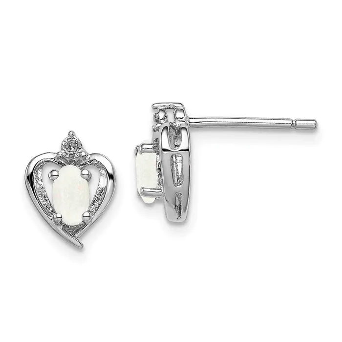 Earrings Goldia Sterling Silver Rhodiumplated Created Opal u0026 Diamond Earrings Earrings Goldia Sterling Silver Rhodiumplated Created Opal u0026 Diamond Earrings