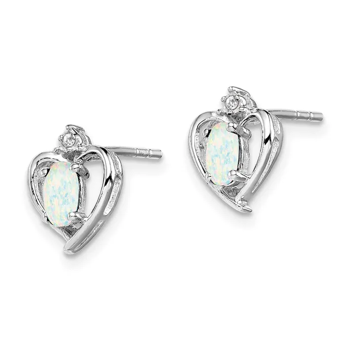 Earrings Goldia Sterling Silver Rhodiumplated Created Opal u0026 Diamond Earrings