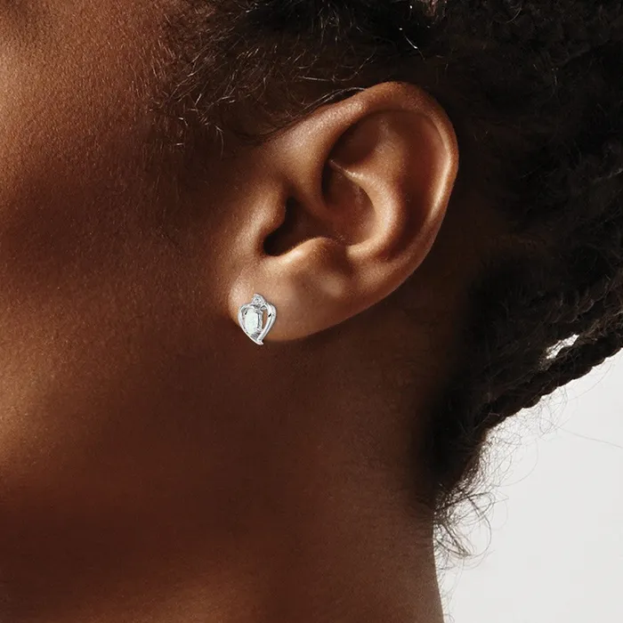 Earrings Goldia Sterling Silver Rhodiumplated Created Opal u0026 Diamond Earrings