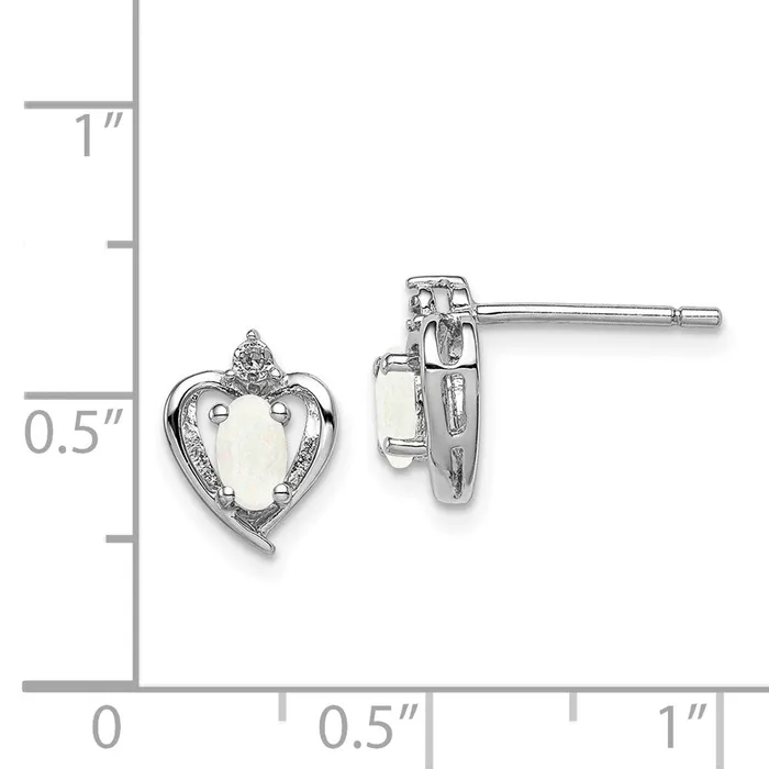 Earrings Goldia Sterling Silver Rhodiumplated Created Opal u0026 Diamond Earrings