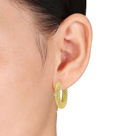 Earrings JMS always Original AMOUR 28 Mm Beaded Hoop Earrings In Yellow Plated Sterling Silver Earrings JMS always Original AMOUR 28 Mm Beaded Hoop Earrings In Yellow Plated Sterling Silver