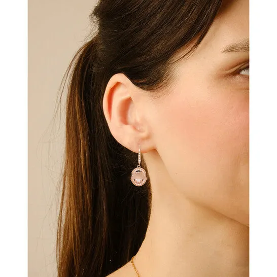 Earrings JMS always Original Kylie Harper 14k Rose Gold Over Silver Twisted Rope Morganite CZ Halo Leverback Earrings Earrings JMS always Original Kylie Harper 14k Rose Gold Over Silver Twisted Rope Morganite CZ Halo Leverback Earrings
