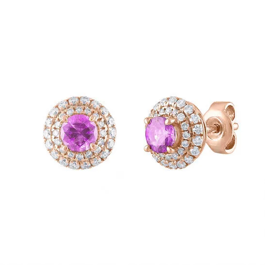 Earrings Original Tresorra 18K Rose Gold Pink Sapphire Earrings JMS always Earrings Original Tresorra 18K Rose Gold Pink Sapphire Earrings JMS always