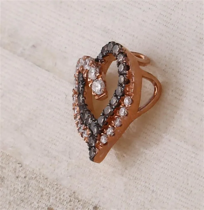 gndatlanta 10k Rose Gold Round Brown Diamond Heart Pendant 13 Cttw Necklaces gndatlanta 10k Rose Gold Round Brown Diamond Heart Pendant 13 Cttw Necklaces