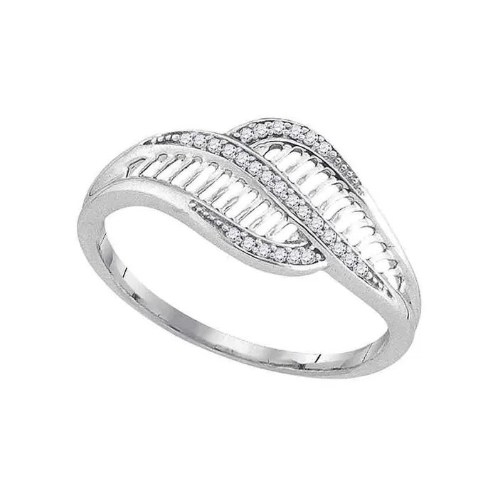 gndatlanta 14k White Gold Round Diamond Bypass Fashion Band Ring 112 Cttw Rings gndatlanta 14k White Gold Round Diamond Bypass Fashion Band Ring 112 Cttw Rings