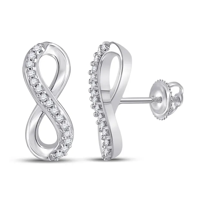 gndatlanta Earrings 14k White Gold Round Diamond Infinity Earrings 120 Cttw gndatlanta Earrings 14k White Gold Round Diamond Infinity Earrings 120 Cttw