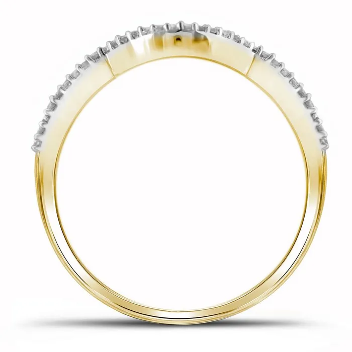 gndatlanta Rings 10k Yellow Gold Round Diamond Cluster Bridal Wedding Ring Set 12 Cttw