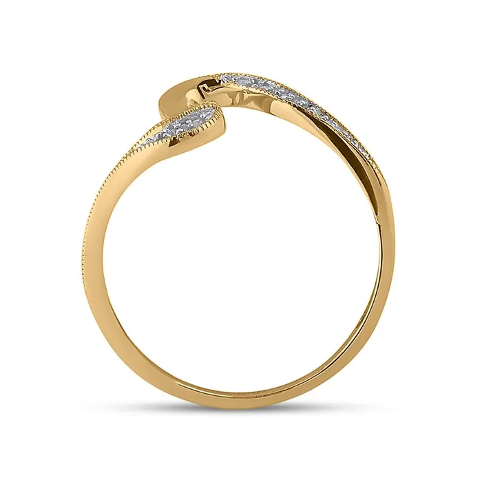 gndatlanta Rings 10k Yellow Gold Round Diamond S Curve Band Ring 120 Cttw
