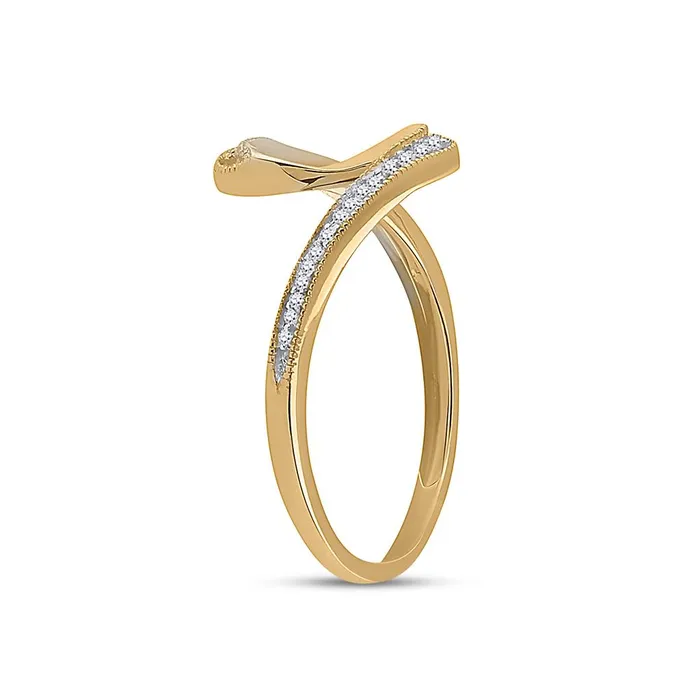 gndatlanta Rings 10k Yellow Gold Round Diamond S Curve Band Ring 120 Cttw