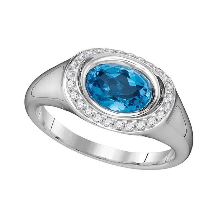 gndatlanta Rings 14k White Gold Oval Blue Topaz Solitaire Diamond Accent Ring 112 Cttw gndatlanta Rings 14k White Gold Oval Blue Topaz Solitaire Diamond Accent Ring 112 Cttw