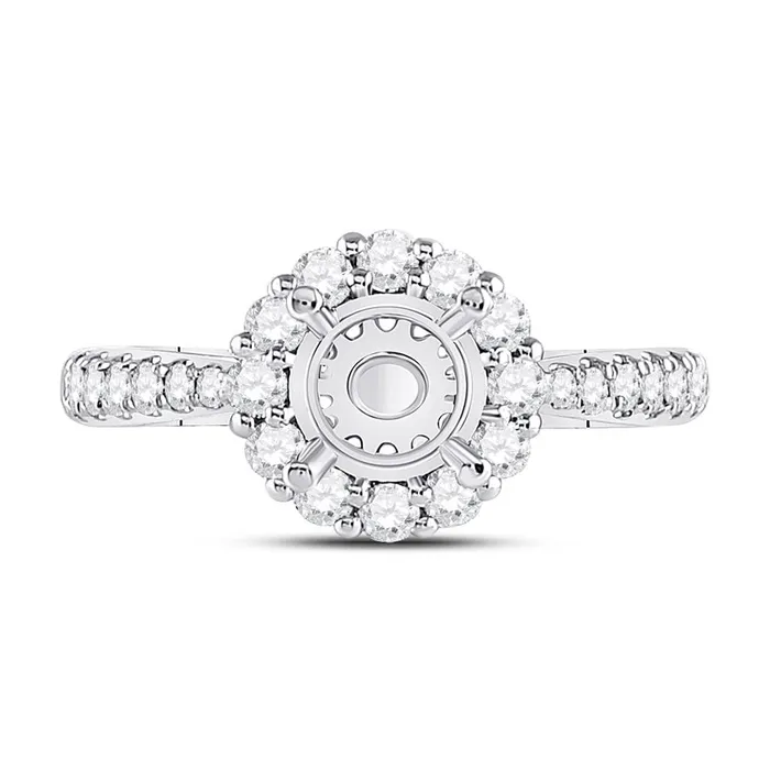 gndatlanta Rings 14k White Gold Round Diamond 1 Ct Rd Center Halo Bridal SemiMount Ring 58 Ctw gndatlanta Rings 14k White Gold Round Diamond 1 Ct Rd Center Halo Bridal SemiMount Ring 58 Ctw