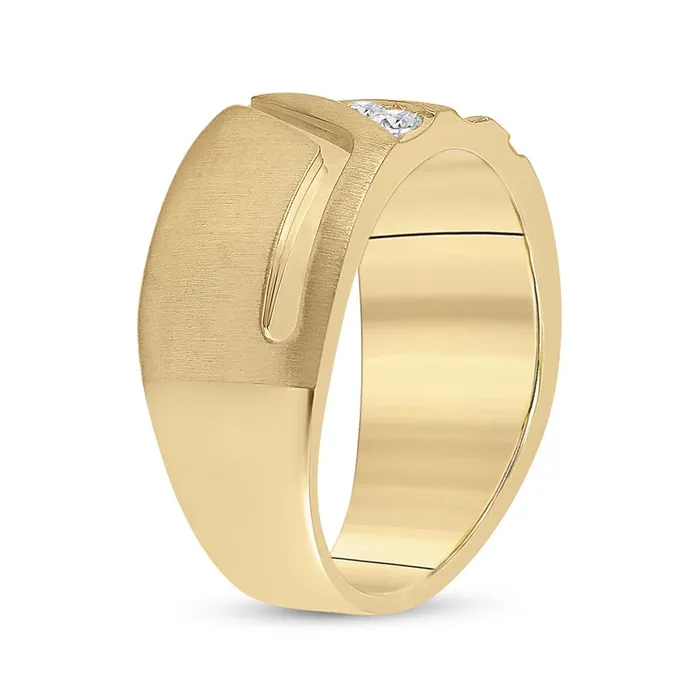 gndatlanta Rings 14k Yellow Gold Round Diamond Wedding Double Row Band Ring 12 Cttw