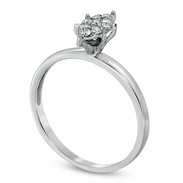 Goldia 010 CT TW Natural Diamond Marquise Cluster Engagement Ring in Solid 10K White Gold Rings Goldia 010 CT TW Natural Diamond Marquise Cluster Engagement Ring in Solid 10K White Gold Rings
