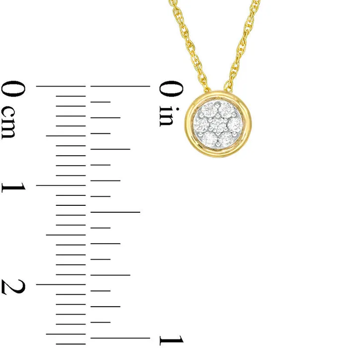 Goldia 013 CT TW Composite Natural Diamond Circle Pendant in 10K Yellow Gold Necklaces Goldia 013 CT TW Composite Natural Diamond Circle Pendant in 10K Yellow Gold Necklaces
