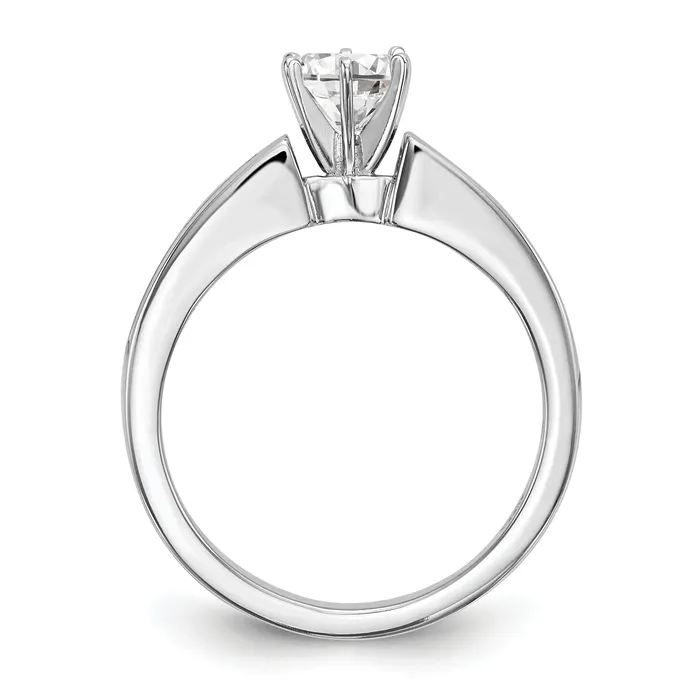 Goldia 028ct CZ Solid Real 14K White Gold Princess Cut Peg Set Engagement Ring Rings