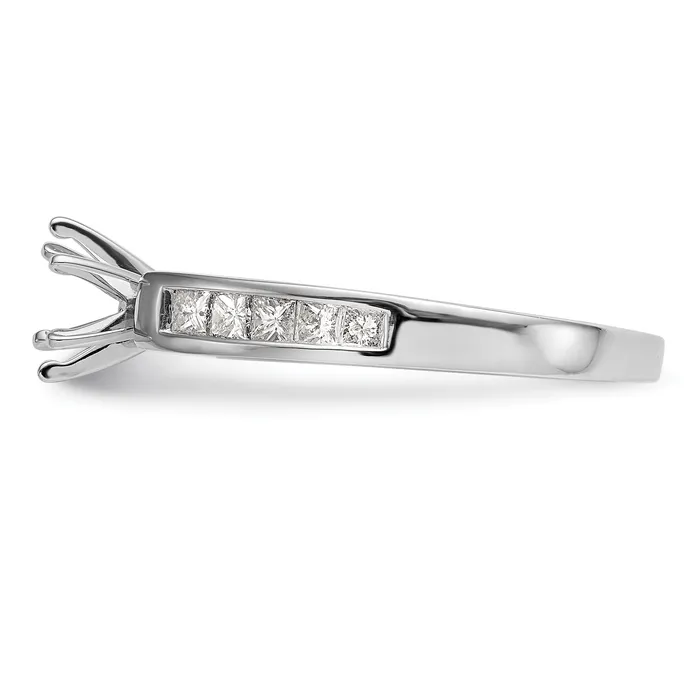 Goldia 028ct CZ Solid Real 14K White Gold Princess Cut Peg Set Engagement Ring Rings
