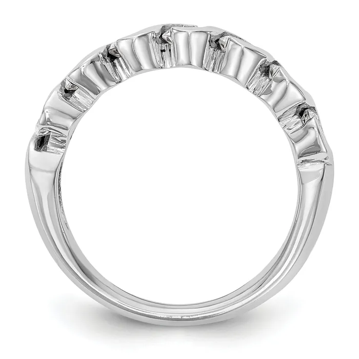 Goldia 070ct CZ Solid Real 14K White Gold Wedding Band Ring Rings
