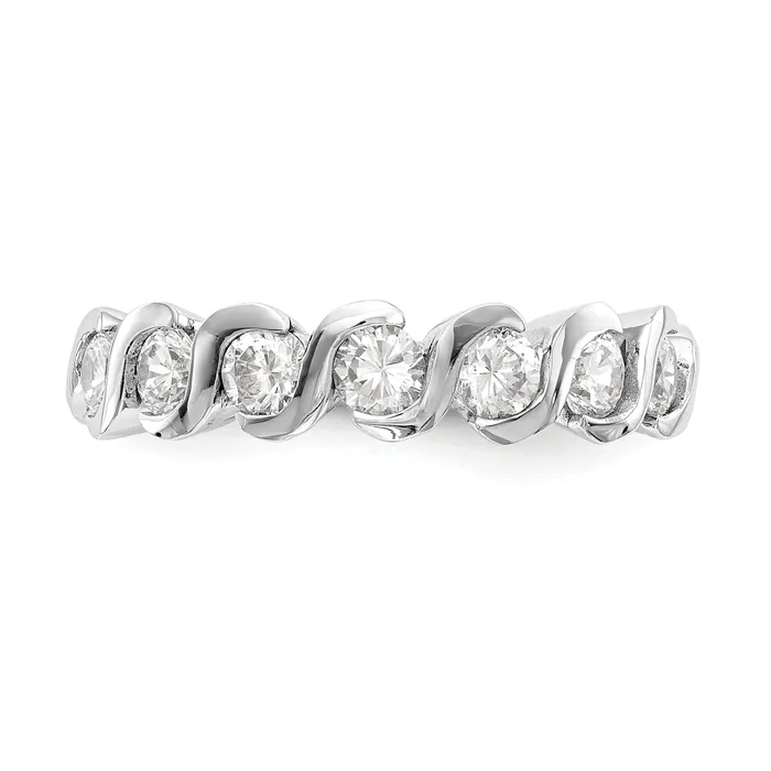 Goldia 070ct CZ Solid Real 14K White Gold Wedding Band Ring Rings