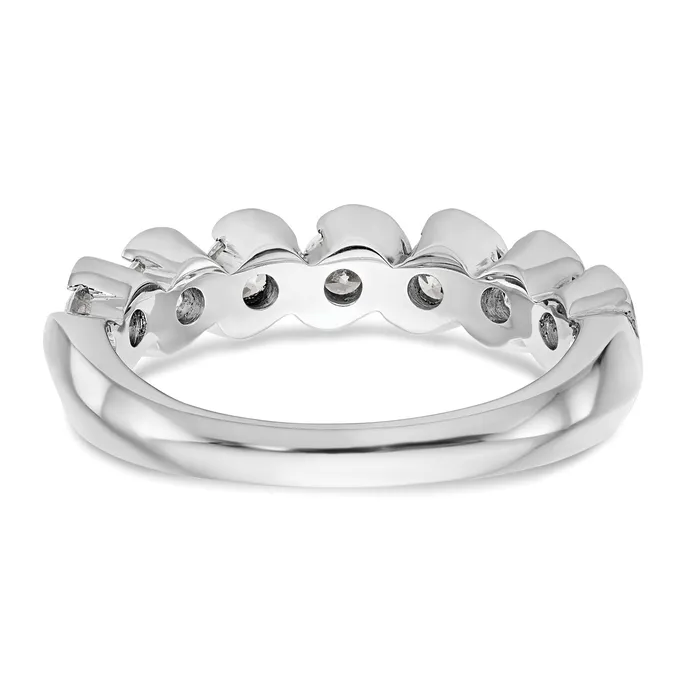 Goldia 070ct CZ Solid Real 14K White Gold Wedding Band Ring Rings