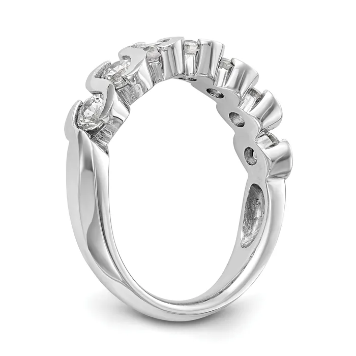 Goldia 070ct CZ Solid Real 14K White Gold Wedding Band Ring Rings