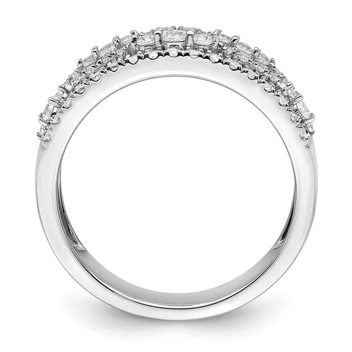 Goldia 088ct CZ Solid Real 14K White Gold Complete Wedding Band Ring Rings