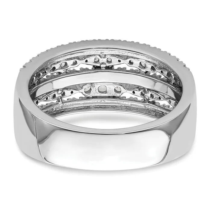 Goldia 088ct CZ Solid Real 14K White Gold Complete Wedding Band Ring Rings