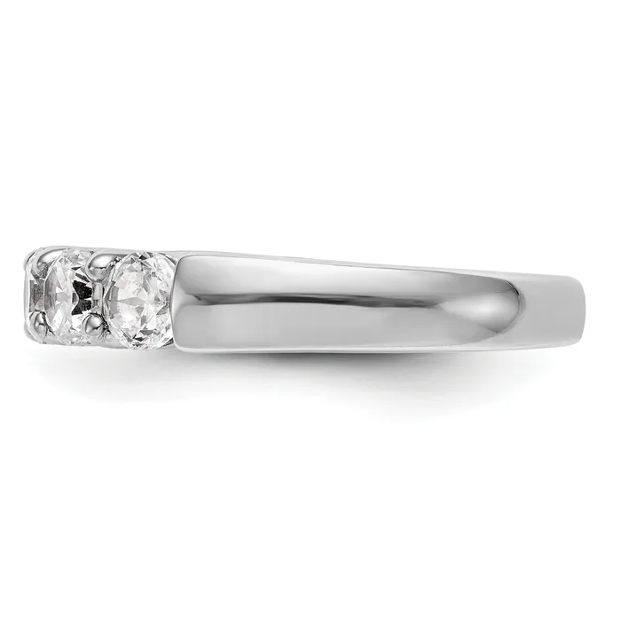 Goldia 110ct CZ Solid Real 14K White Gold 5Stone Wedding Band Ring Rings