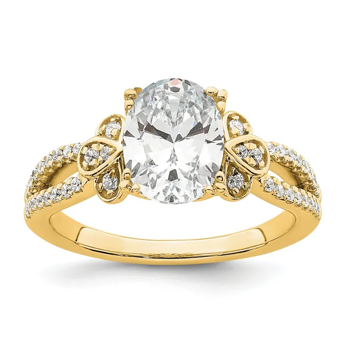 Goldia 150ct CZ Solid Real 14k Polish 1 12ct Oval Split Shank Engage Dia Ring Rings Goldia 150ct CZ Solid Real 14k Polish 1 12ct Oval Split Shank Engage Dia Ring Rings
