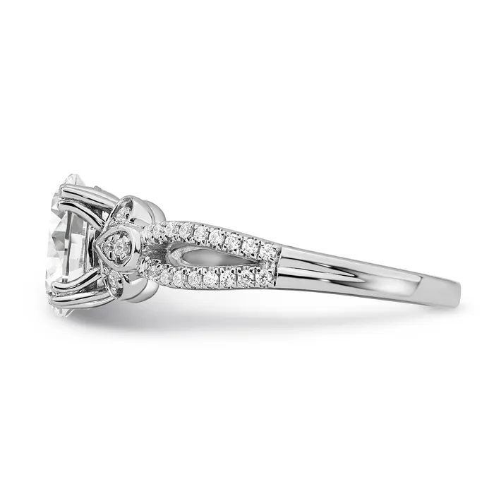 Goldia 150ct CZ Solid Real 14k Polish 1 12ct Oval Split Shank Engage Dia Ring Rings