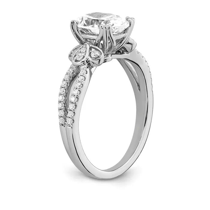 Goldia 150ct CZ Solid Real 14k Polish 1 12ct Oval Split Shank Engage Dia Ring Rings