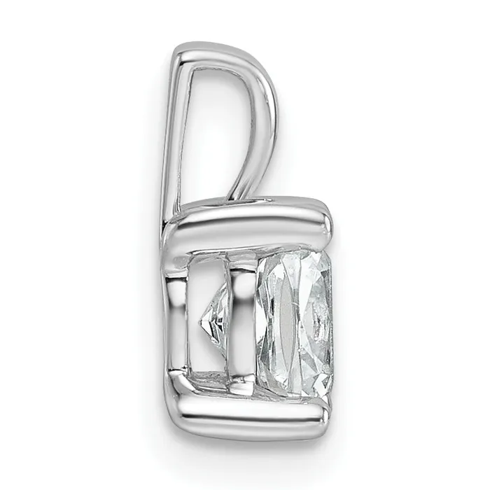 Goldia 14k White Gold 1 Ct Lab Grown Diamond VSSI G Cushion Four Prong Pendant Necklaces